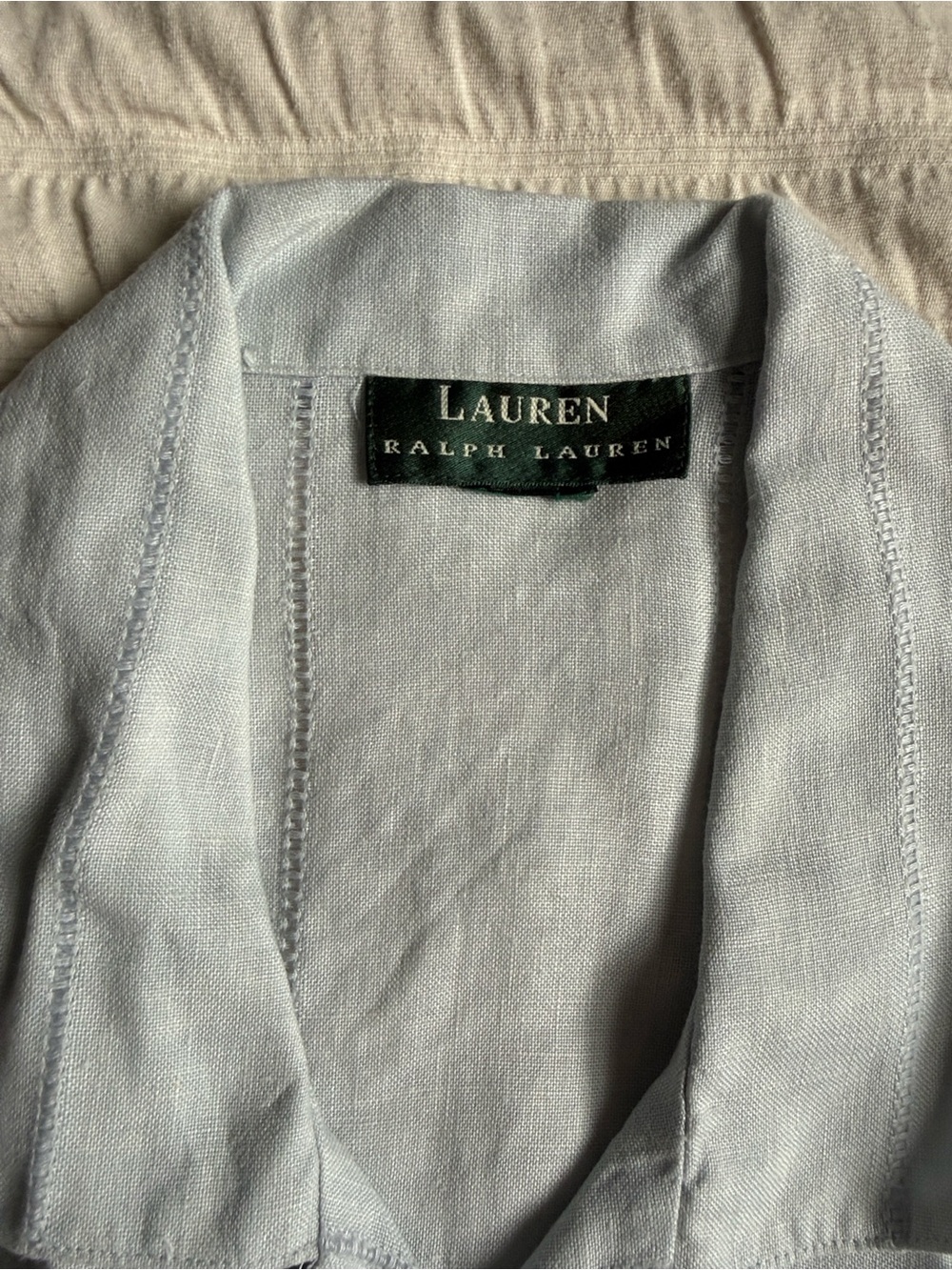 Lauren Ralph Lauren Pale Blue Linen Top